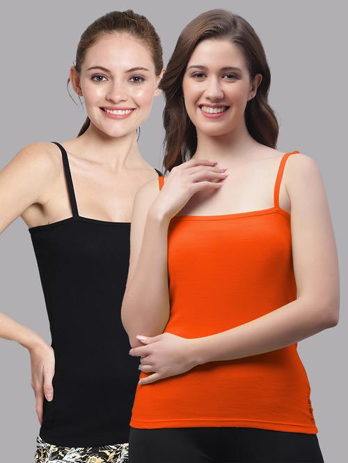 women set of 2 multi color solid crop top - 20601281 -  Standard Image - 0