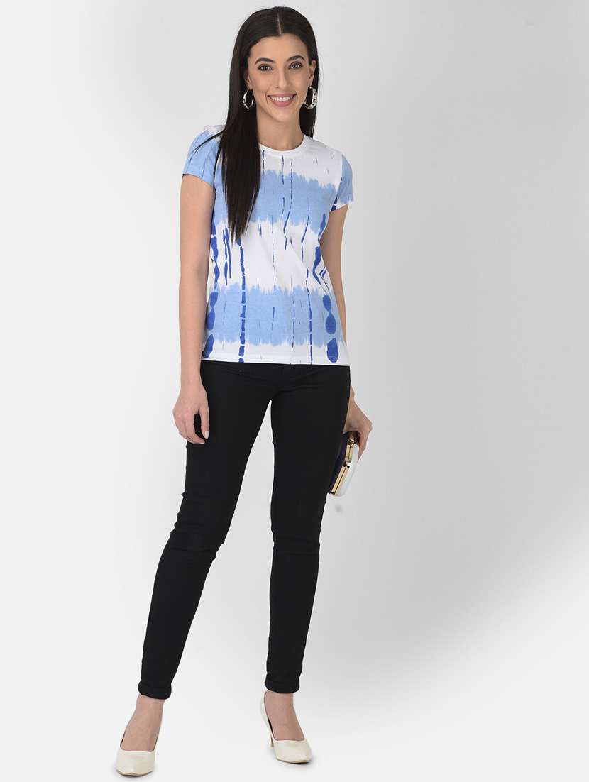 women all ovr print round neck t-shirt - 20601357 - Standard Image - 4