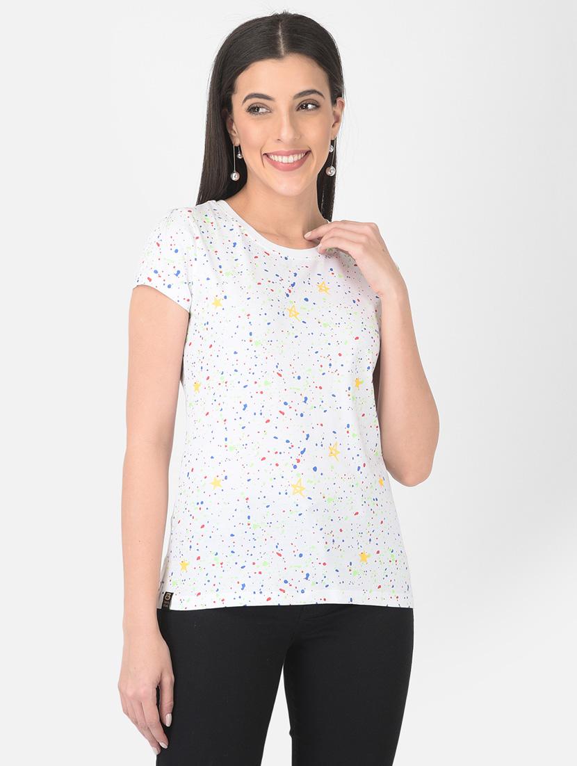 women all over print round neck t-shirt - 20601369 - Zoom Image - 0