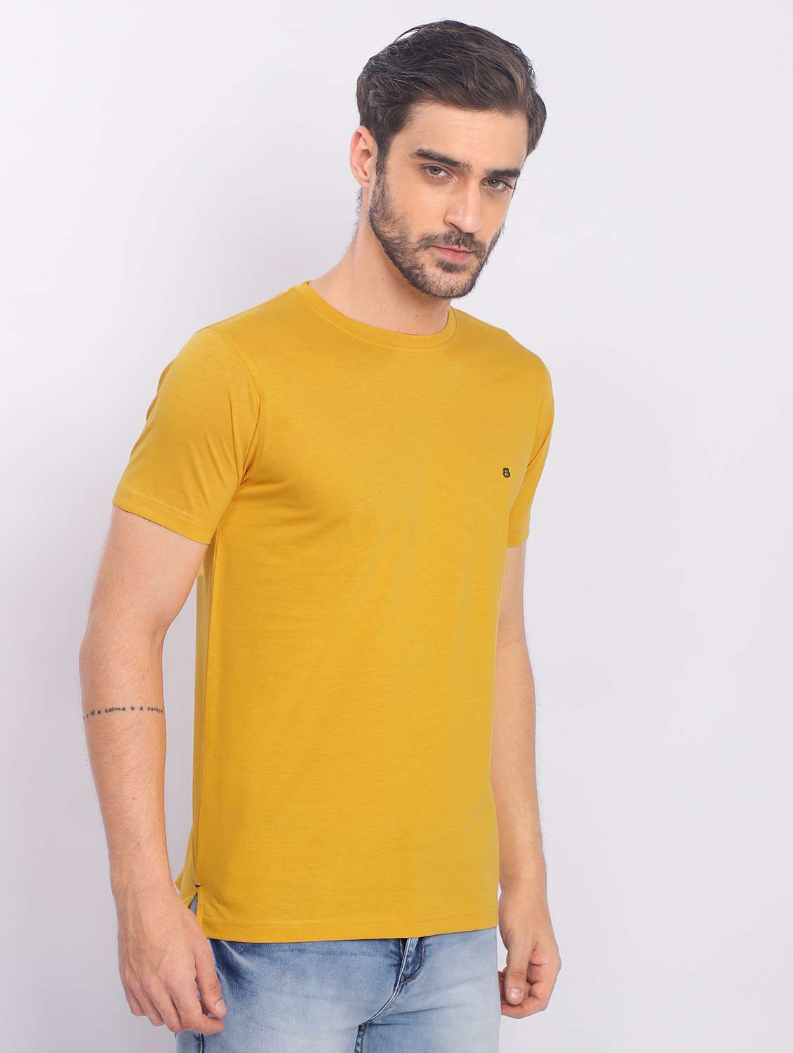 yellow short sleeve t-shirt - 20601402 - Standard Image - 1