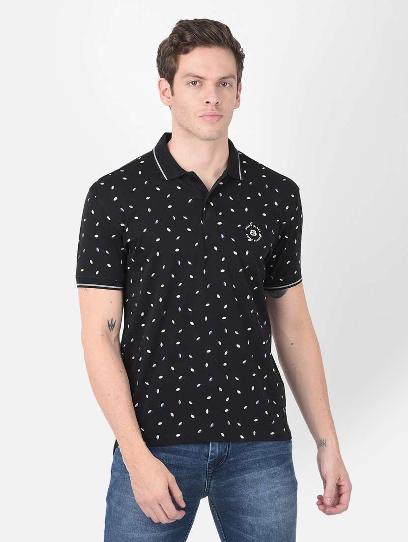 black printed short sleeve t-shirt - 20601415 -  Zoom Image - 0