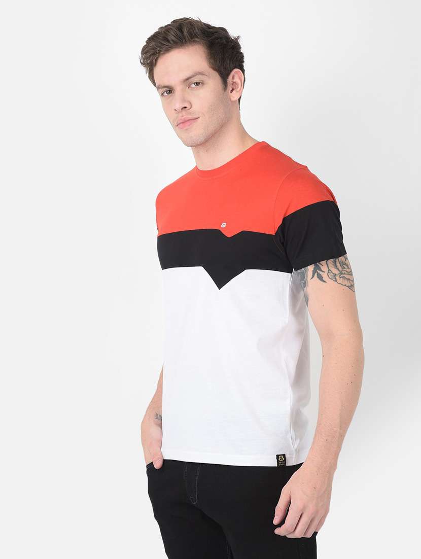 men color block short sleeve t-shirt - 20601434 -  Standard Image - 1