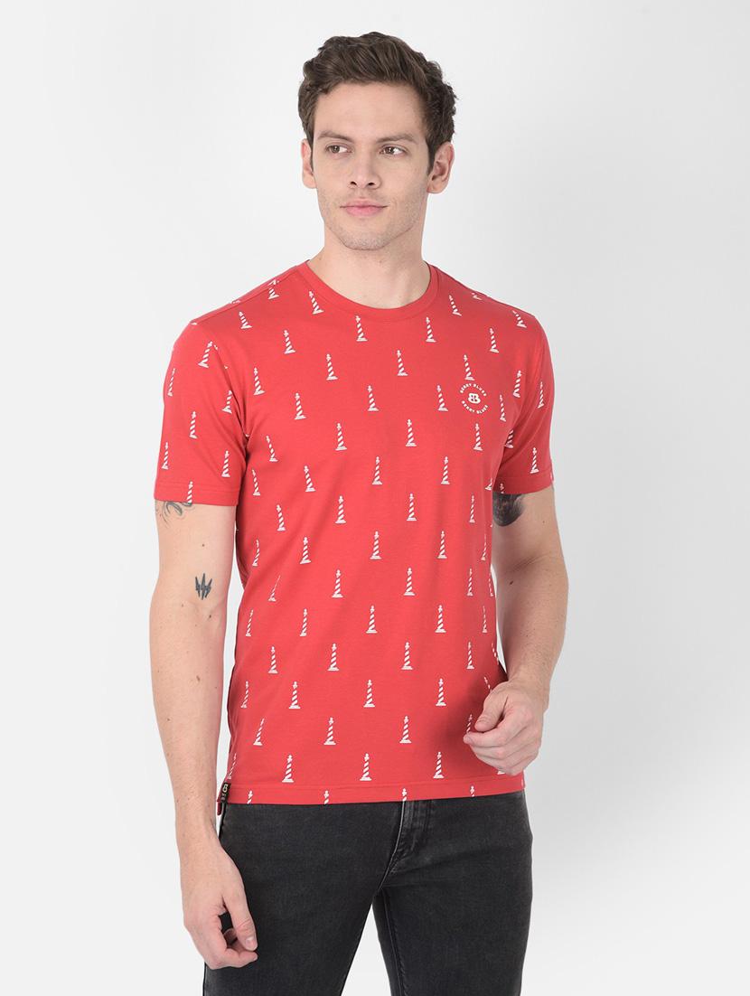 red printed short sleeve t-shirt - 20601439 - Zoom Image - 0