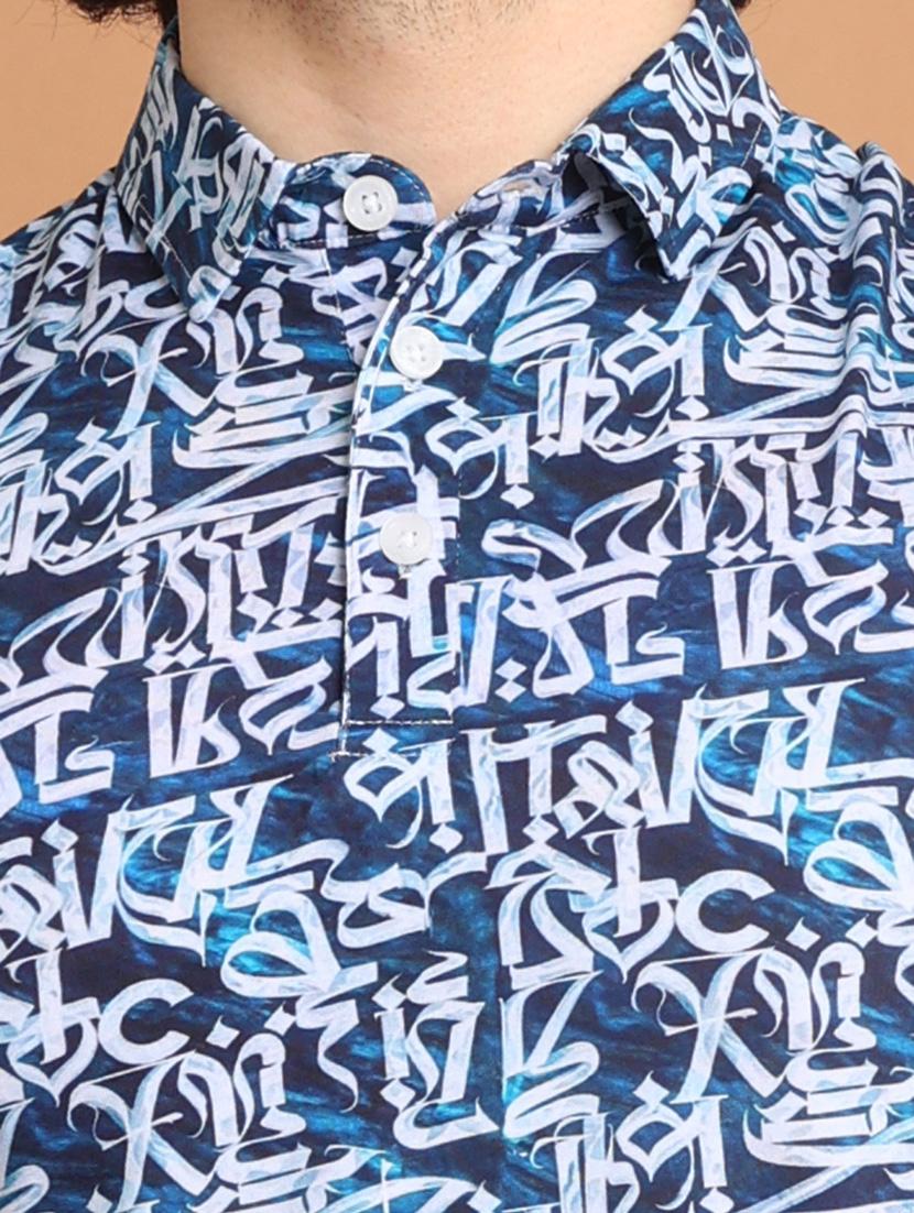 men printed short sleeve polo t-shirt - 20601450 - Standard Image - 4