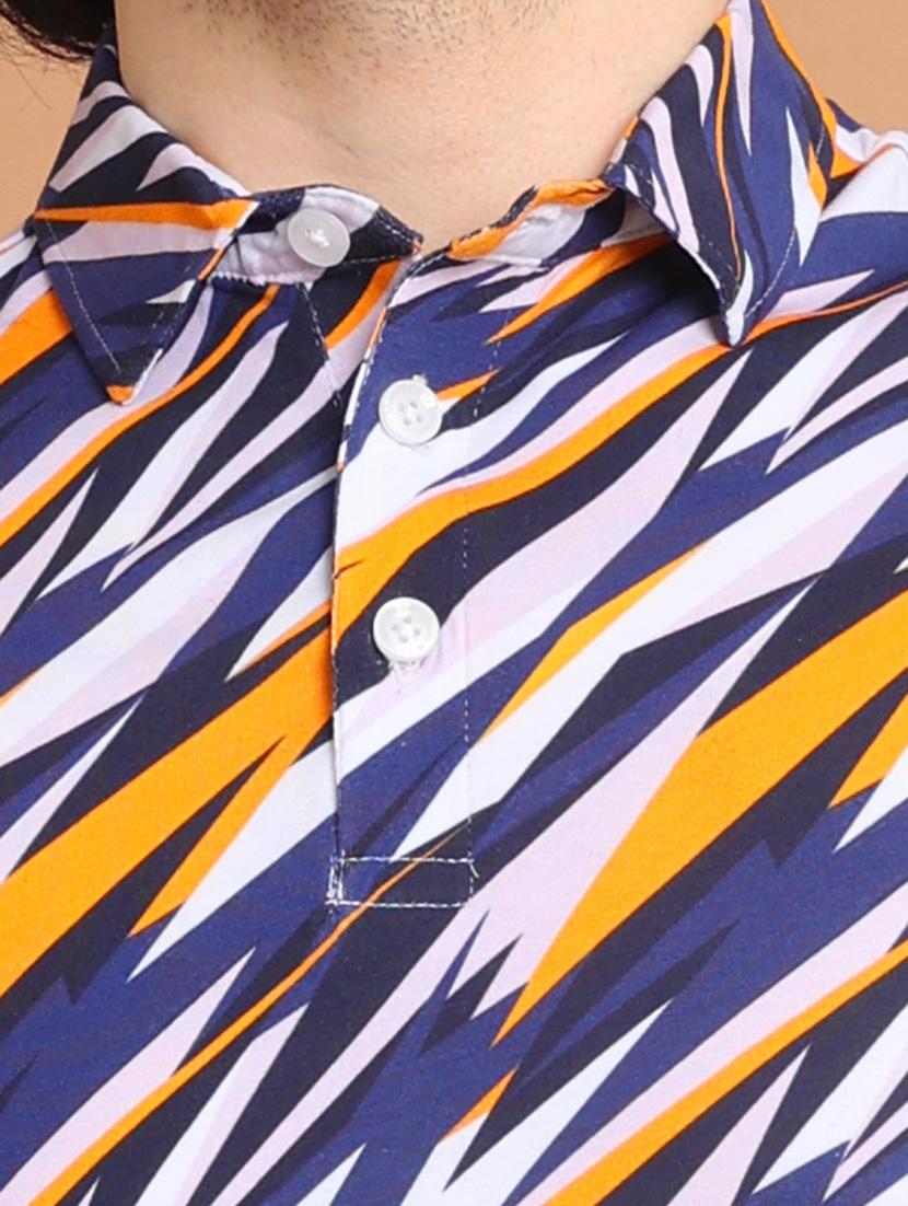 multi colored printed short sleeve polo t-shirt - 20601453 - Standard Image - 4
