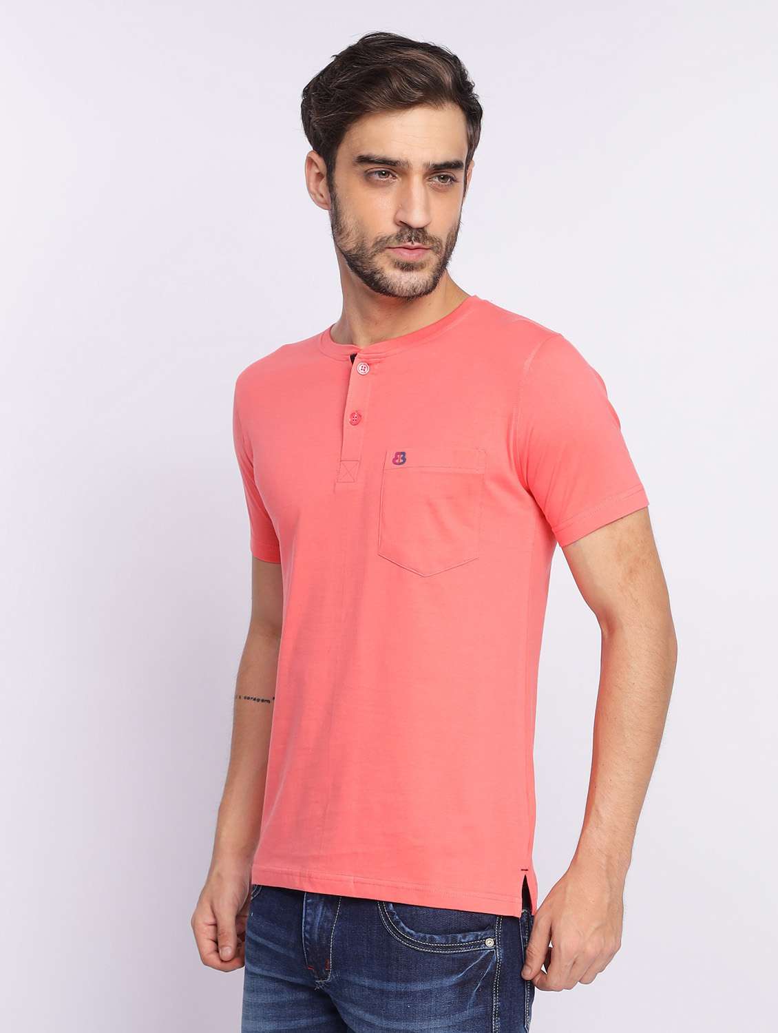 pink plain short sleeve t-shirt - 20601470 -  Standard Image - 1