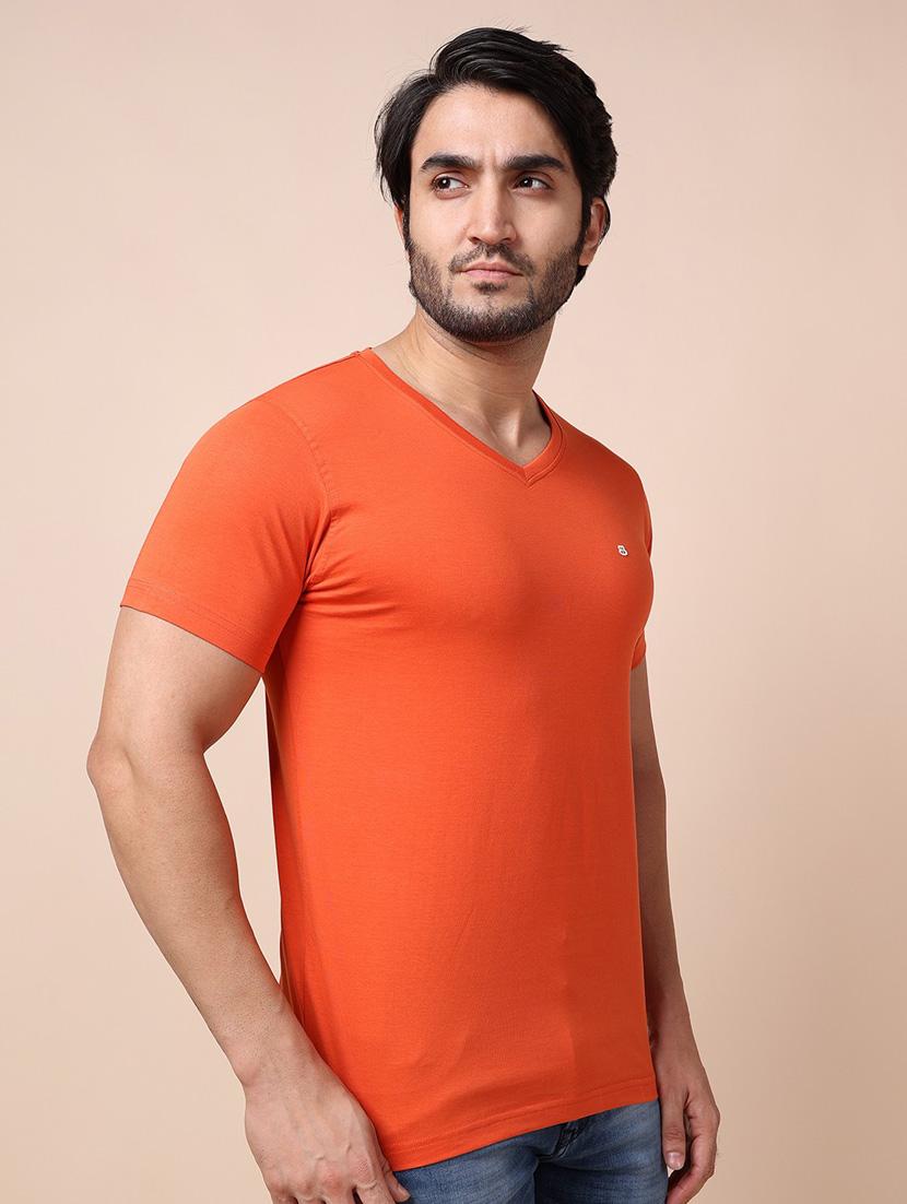 orange plain short sleeve t-shirt - 20601485 - Standard Image - 1