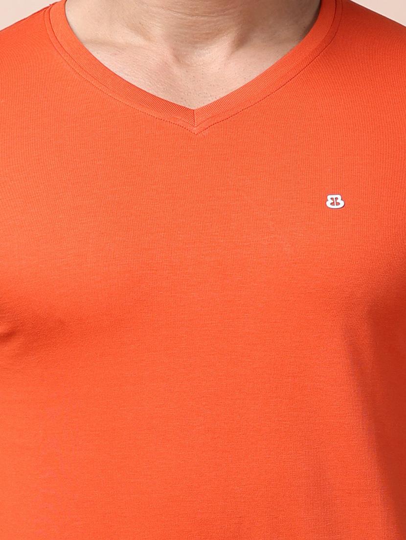 orange plain short sleeve t-shirt - 20601485 - Standard Image - 4