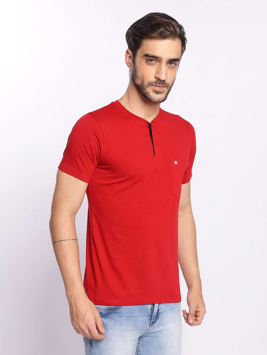 red plain short sleeve t-shirt - 20601492 -  Standard Image - 1