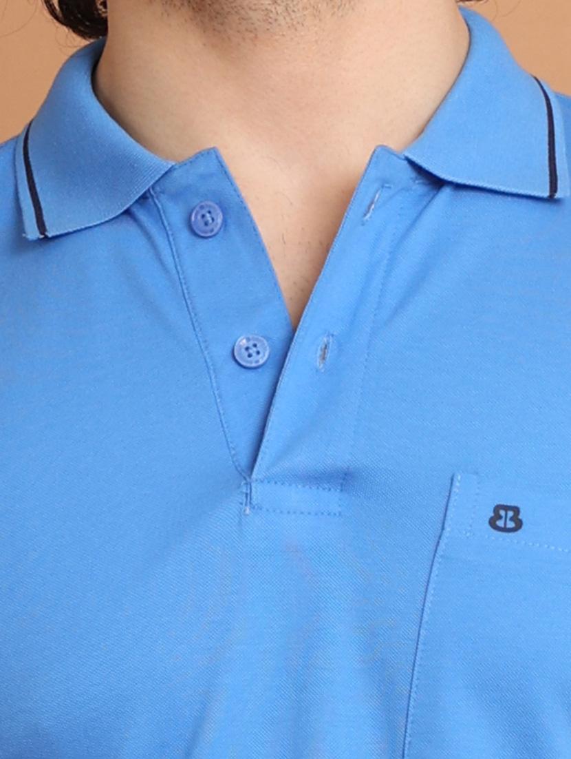 blue plain short sleeve t-shirt - 20601511 - Standard Image - 4