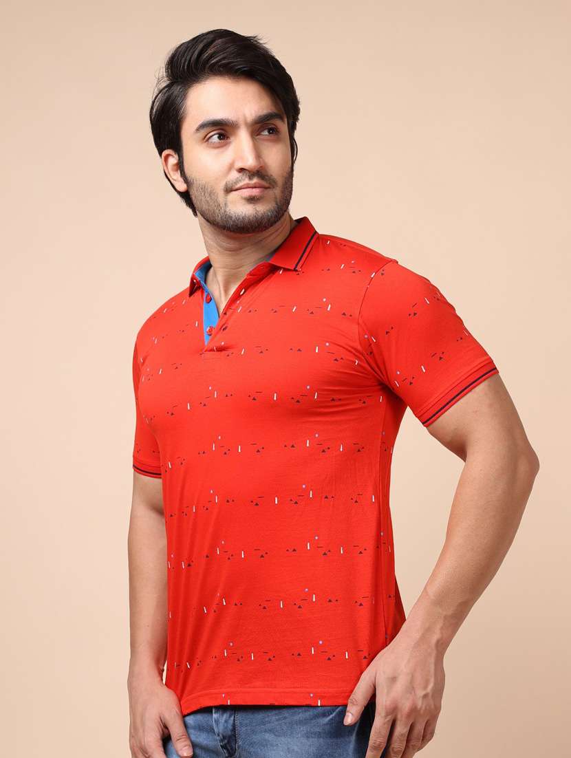 red printed short sleeve t-shirt - 20601514 -  Standard Image - 1