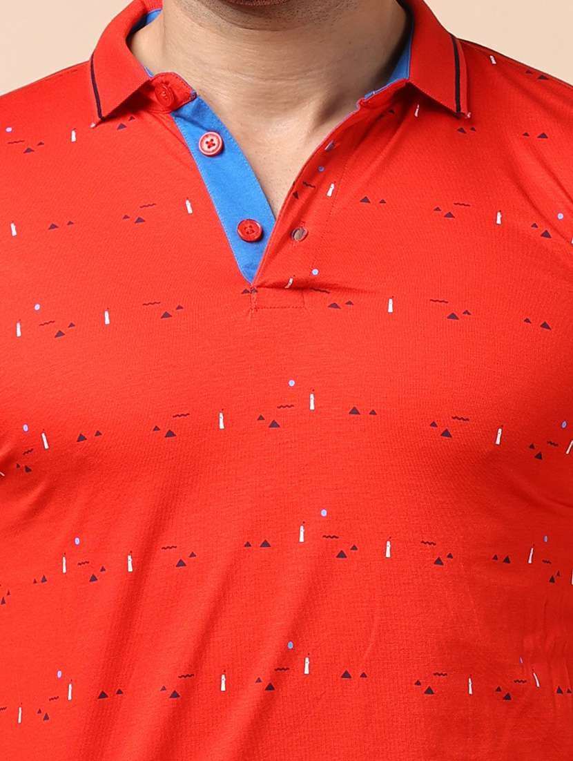 red printed short sleeve t-shirt - 20601514 -  Standard Image - 4