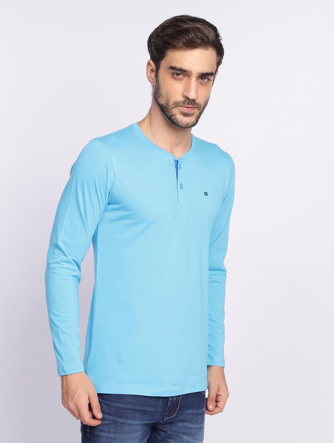 light blue plain long sleeve t-shirt - 20601517 - Standard Image - 1