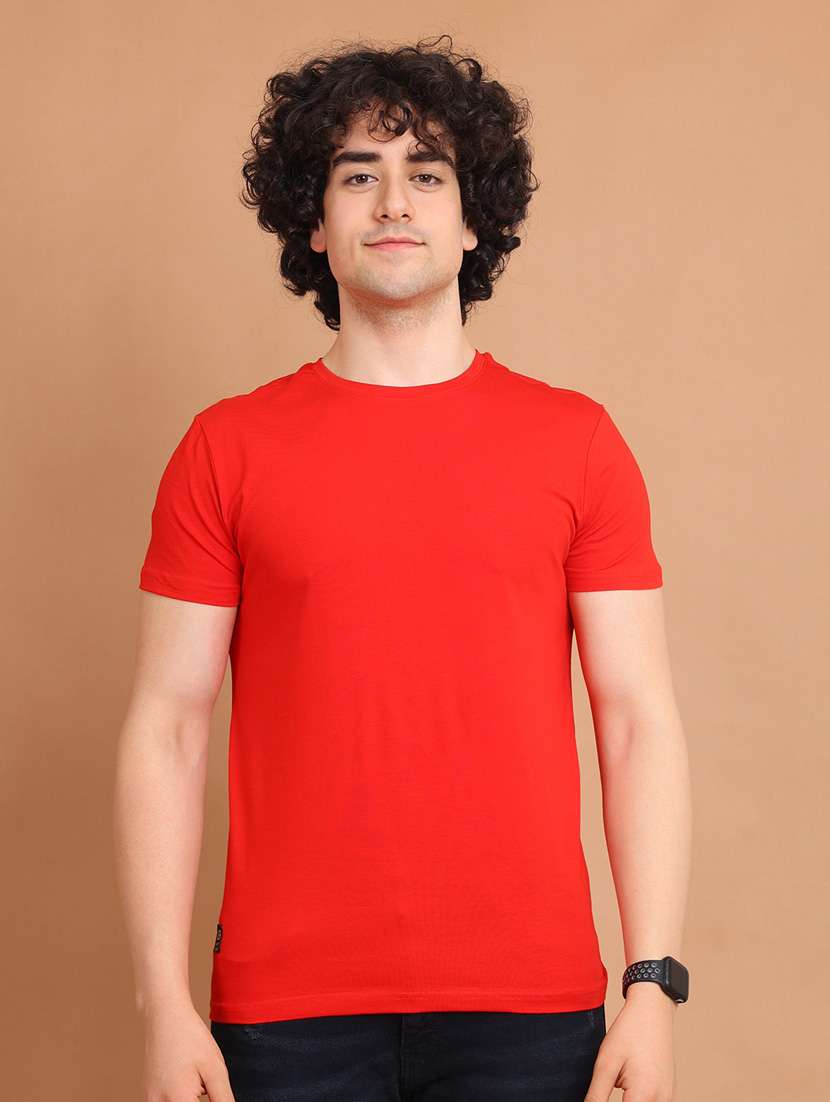 red plain short sleeve t-shirt