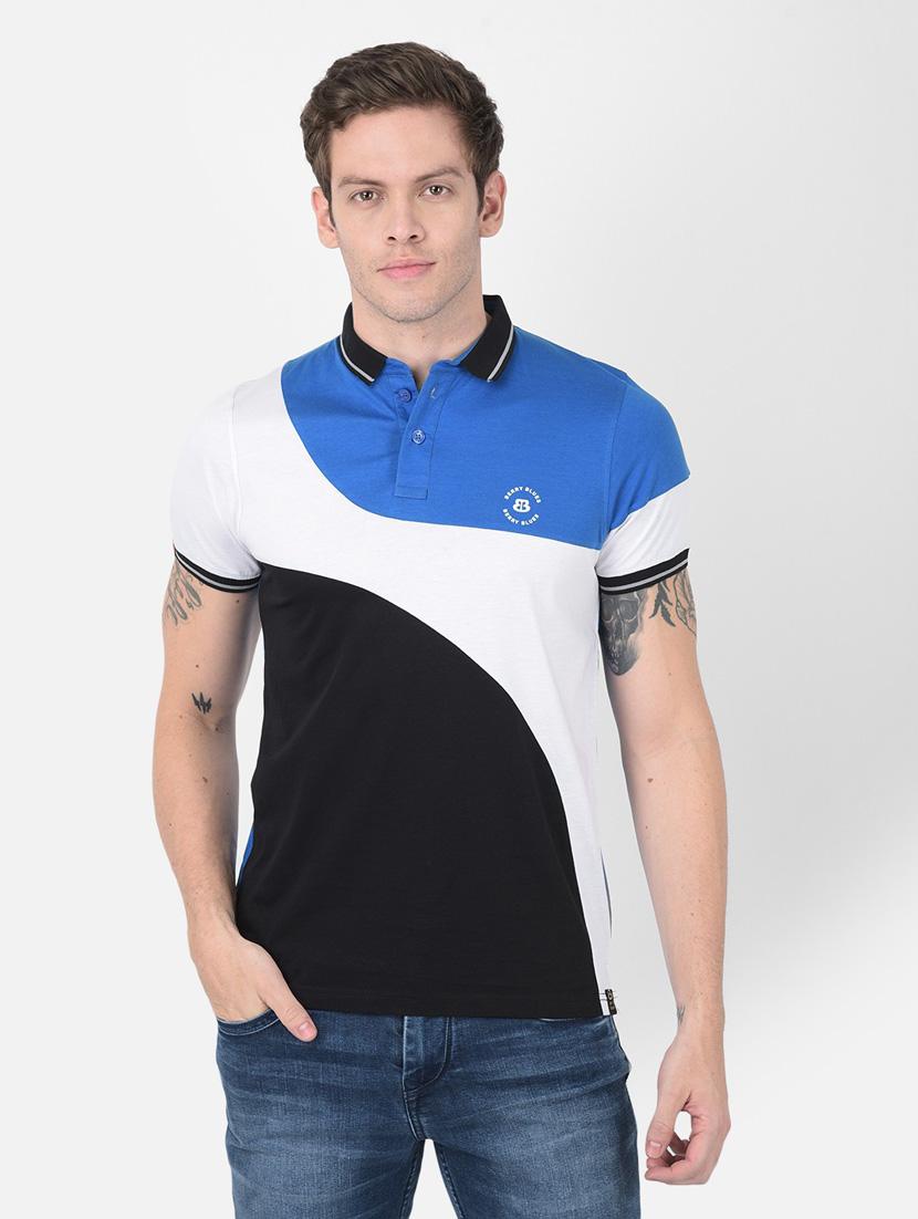 men color block short sleeve polo t-shirt - 20601529 - Zoom Image - 0