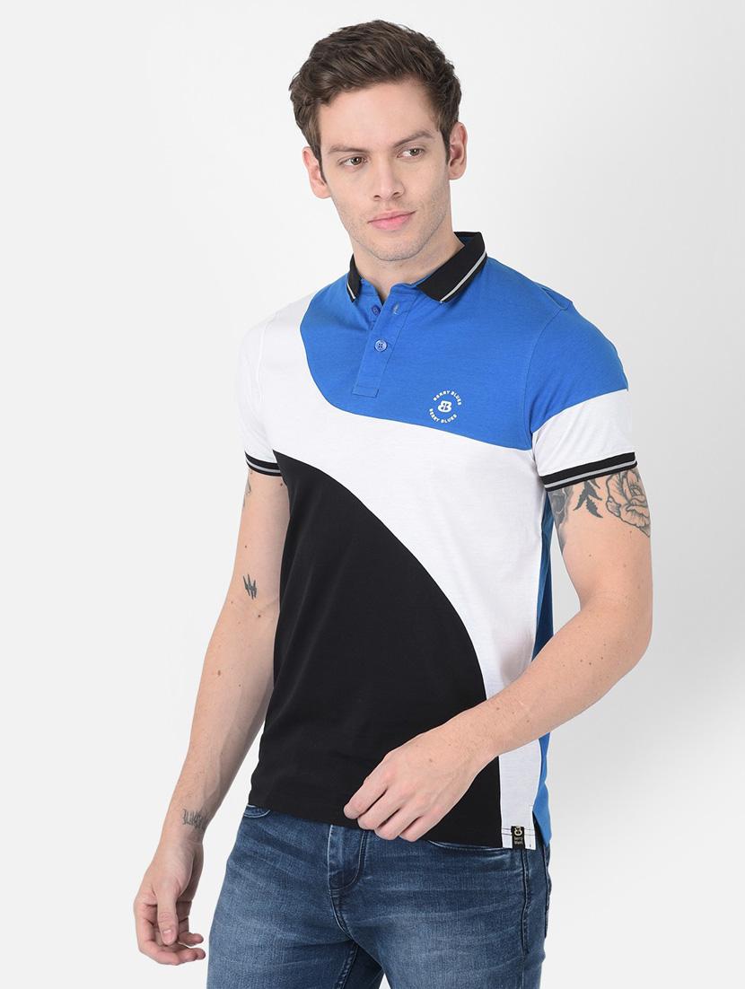 men color block short sleeve polo t-shirt - 20601529 -  Standard Image - 1