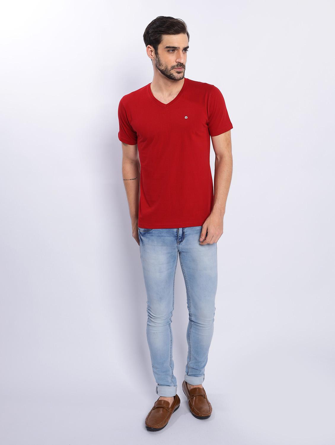 red plain short sleeve t-shirt - 20601560 - Standard Image - 4