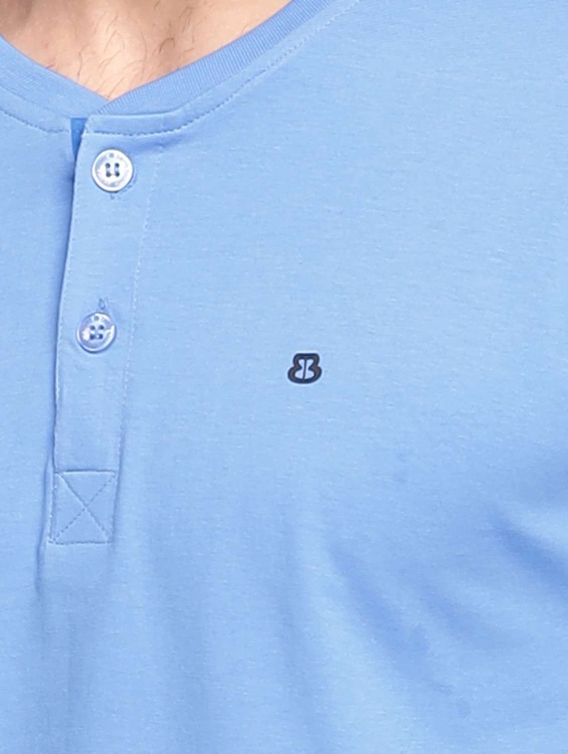 light blue plain long sleeve t-shirt - 20601562 -  Standard Image - 4