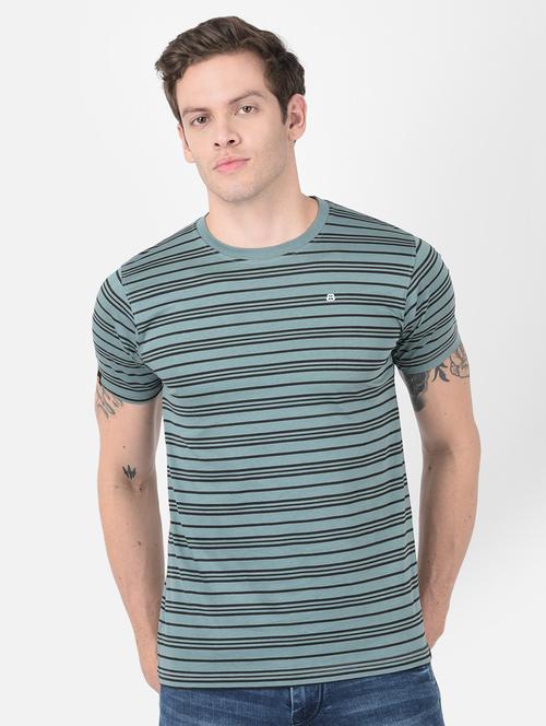 teal striped short sleeve t-shirt - 20601568 - Standard Image - 0