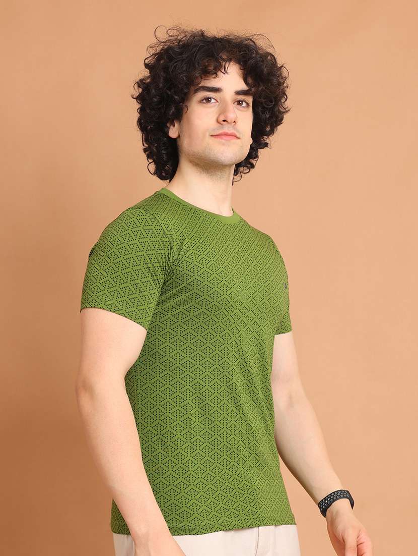 green printed short sleeve t-shirt - 20601579 -  Standard Image - 1