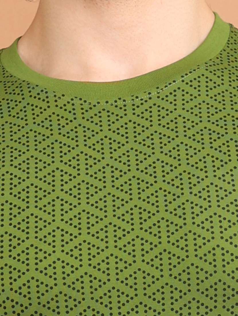 green printed short sleeve t-shirt - 20601579 -  Standard Image - 4