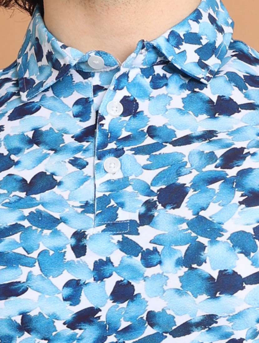 blue printed short sleeve t-shirt - 20601589 - Standard Image - 4