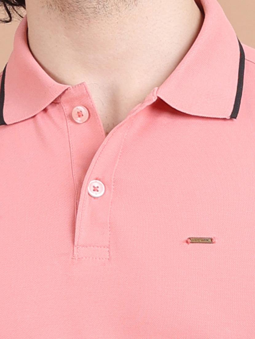 men pink plain short sleeve t-shirt - 20601609 - Standard Image - 4