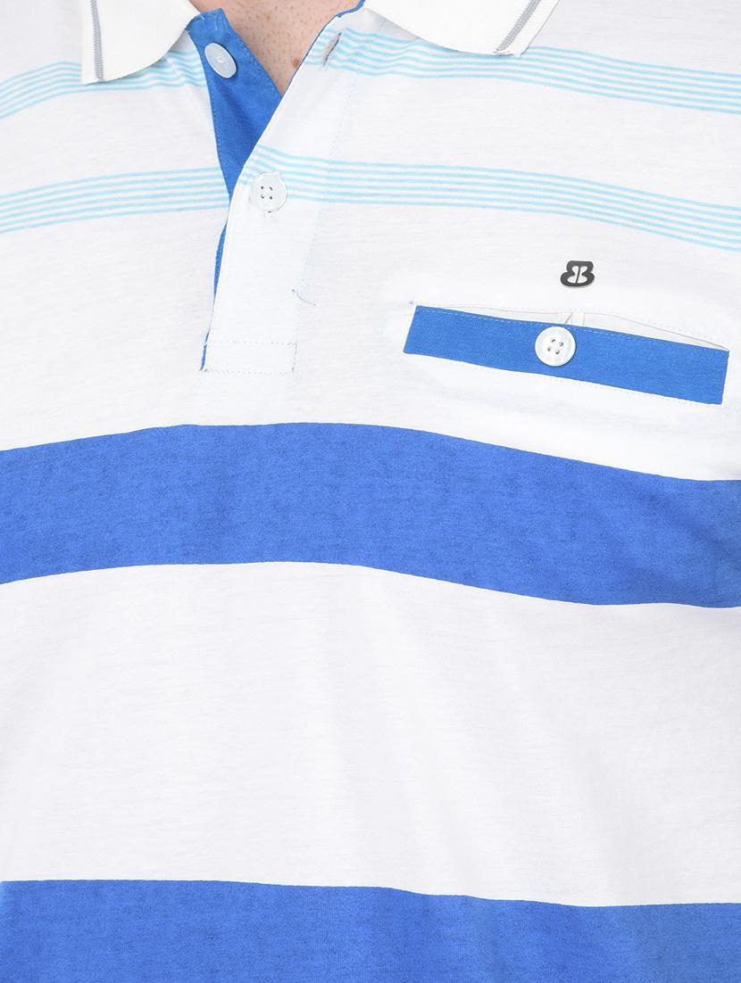 men white stipes polo neck t-shirt - 20601624 - Standard Image - 4