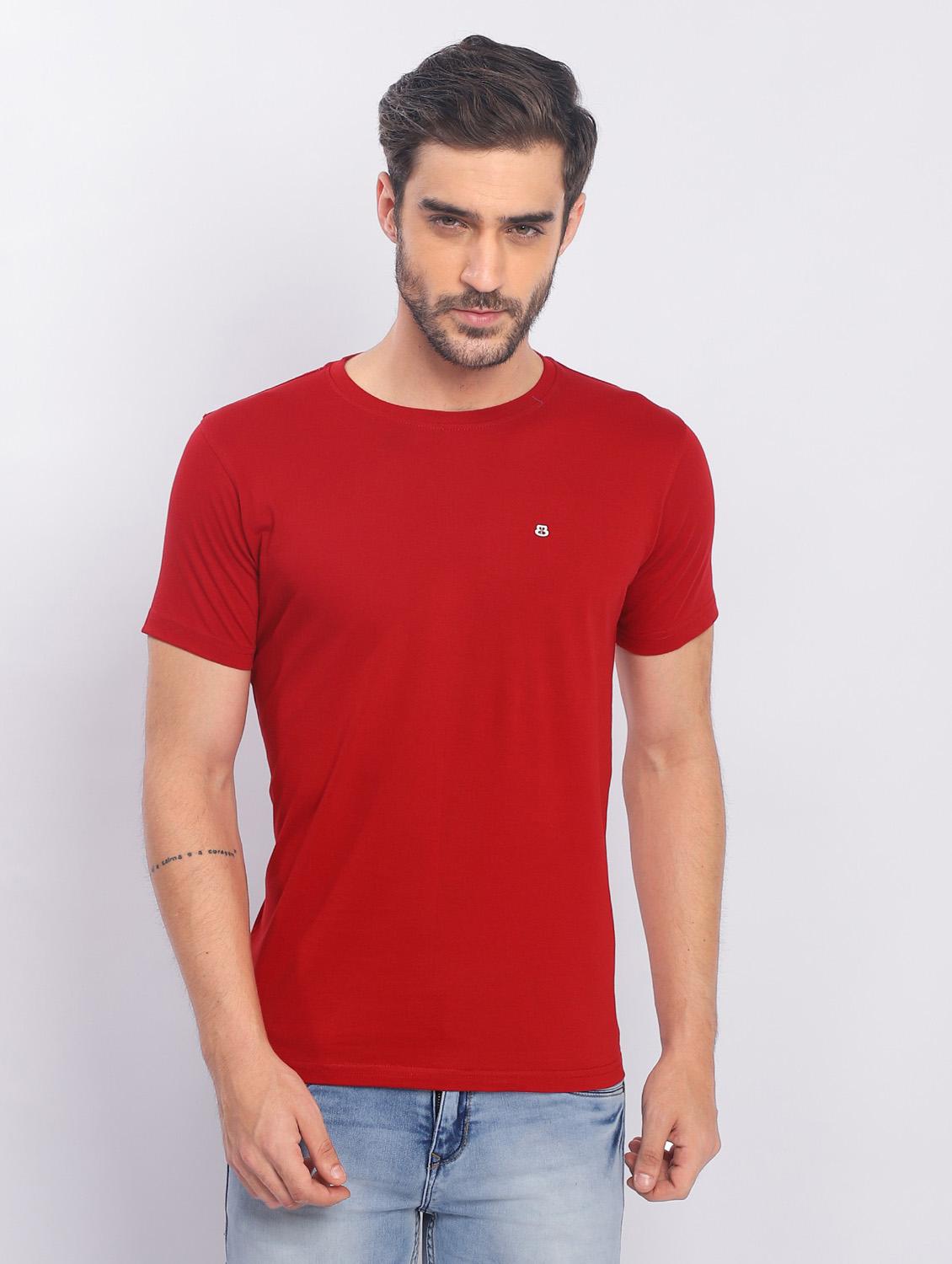 red plain short sleeve t-shirt