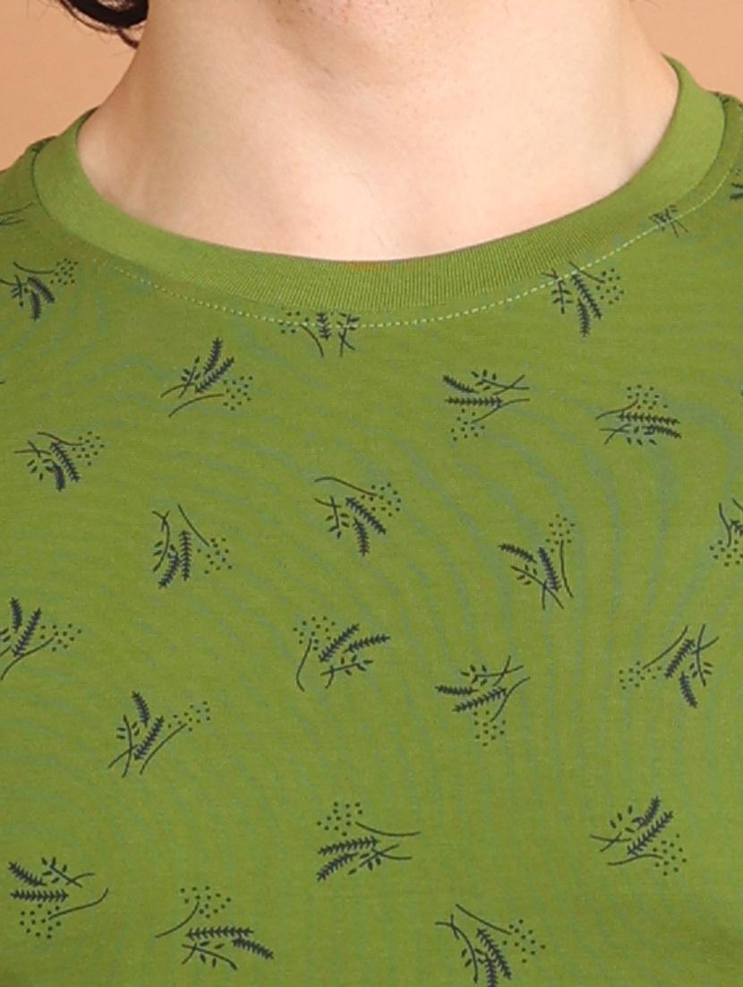 men printed round neck cotton t-shirt - 20601639 - Standard Image - 4