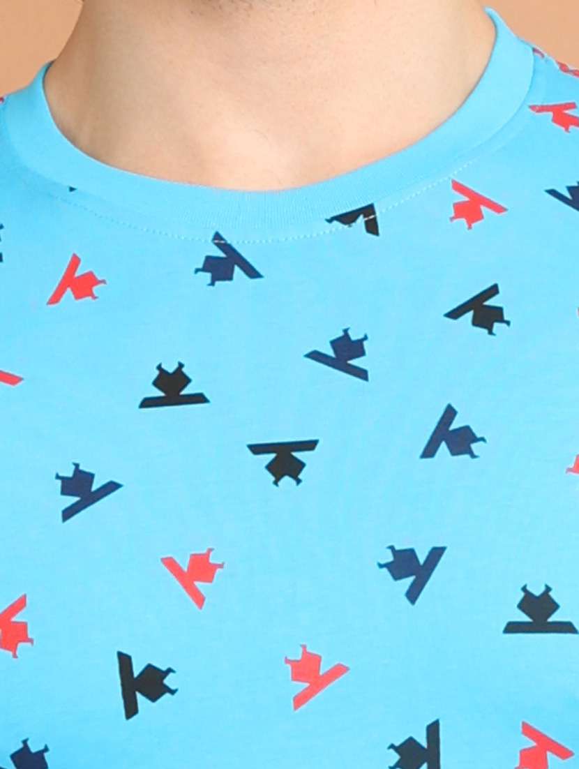 turquoise printed short sleeve t-shirt - 20601641 -  Standard Image - 4