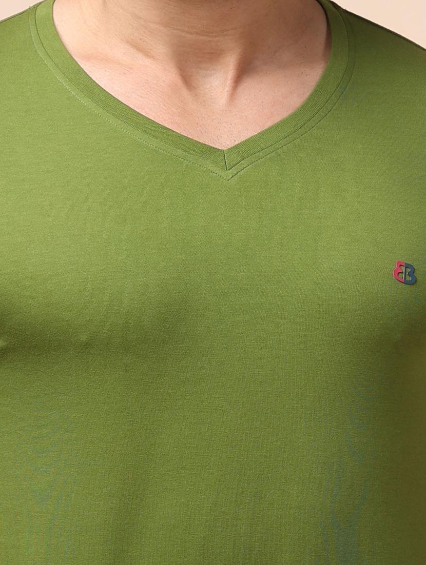 olive plain short sleeve t-shirt - 20601647 - Standard Image - 4