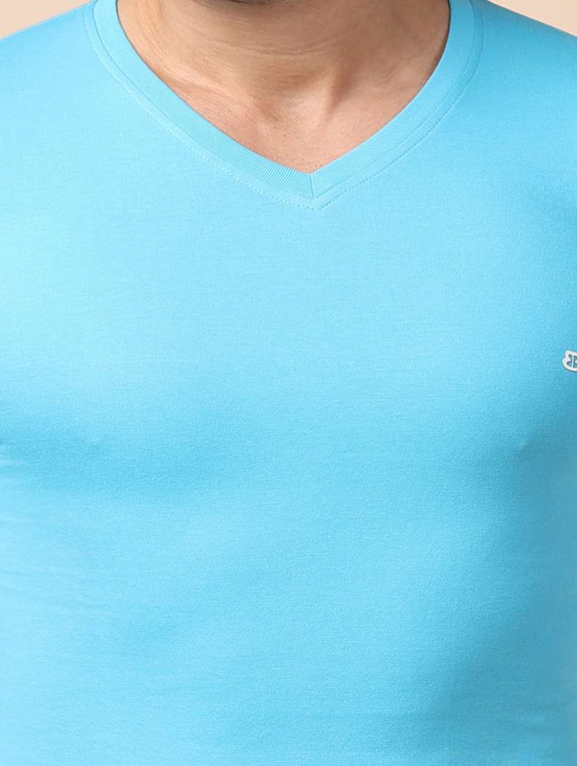 blue plain long sleeve t-shirt - 20601663 - Standard Image - 4