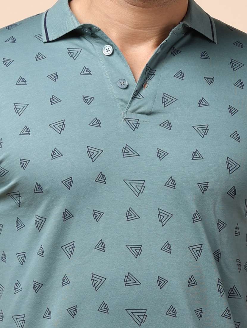 men green polo neck printed t-shirt - 20601665 - Standard Image - 4