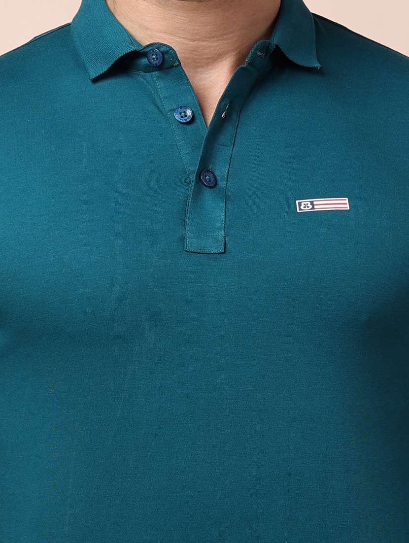 teal plain long sleeve t-shirt - 20601678 -  Standard Image - 4