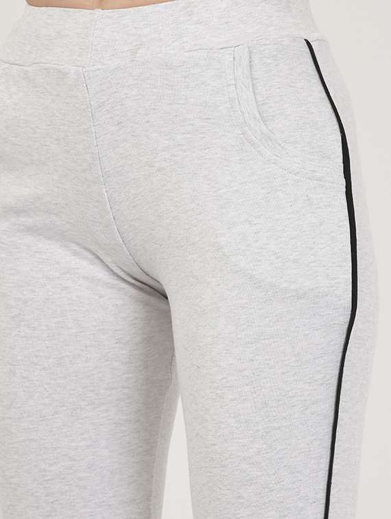 women grey side taped track pants - 20602093 -  Standard Image - 4
