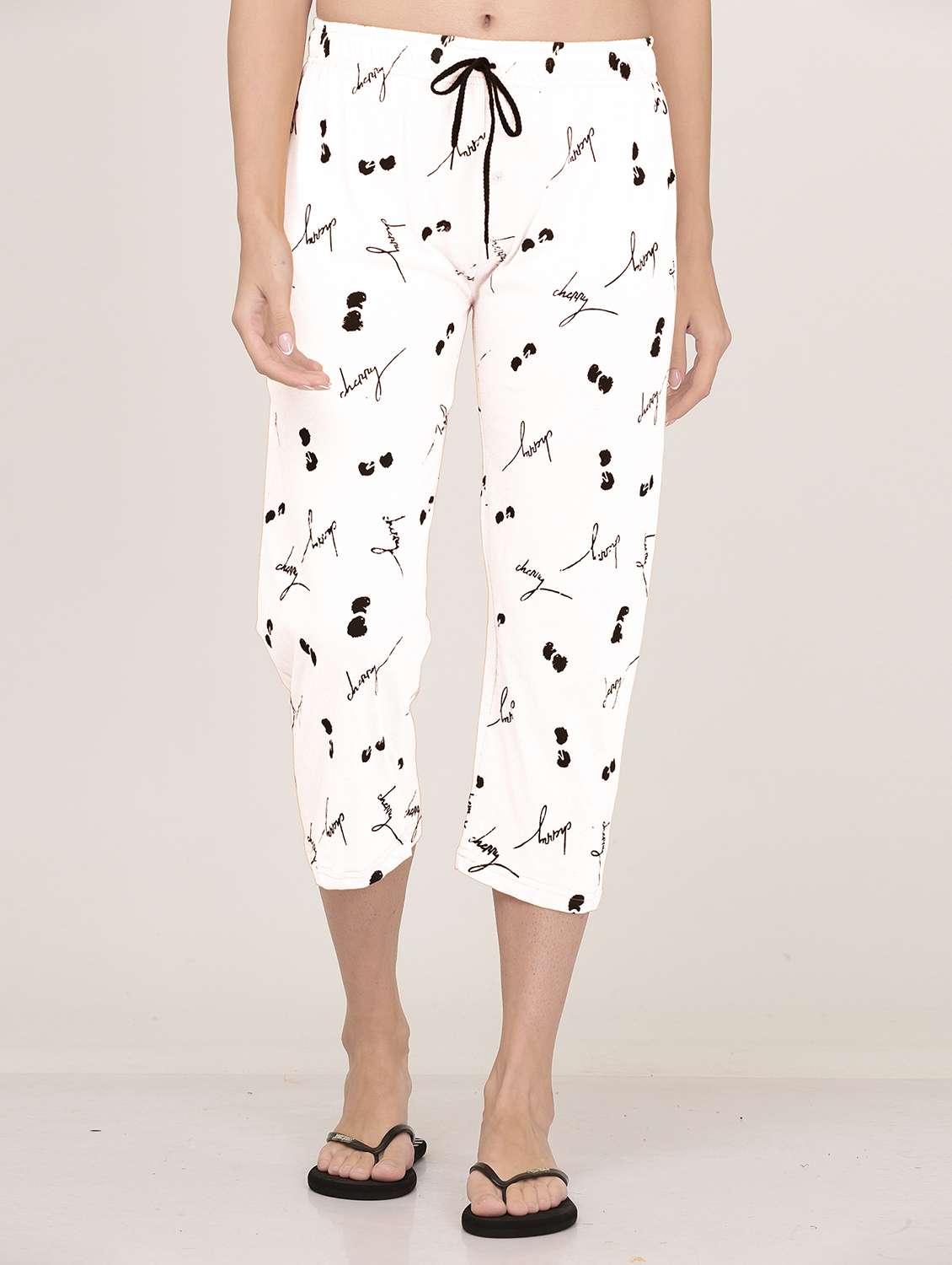 women white printed cotton capri