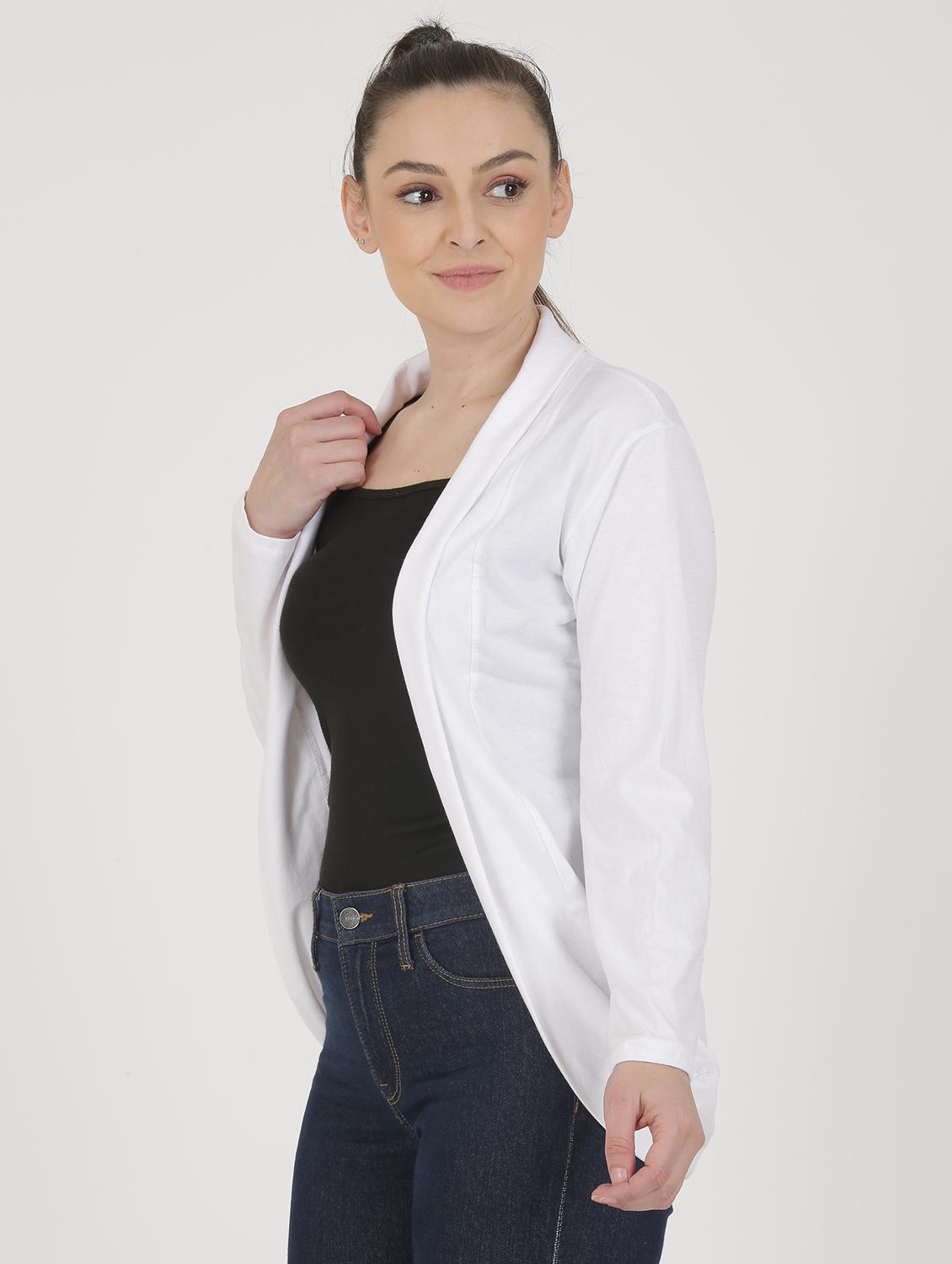 women solid long sleeves shrug - 20602283 -  Standard Image - 1