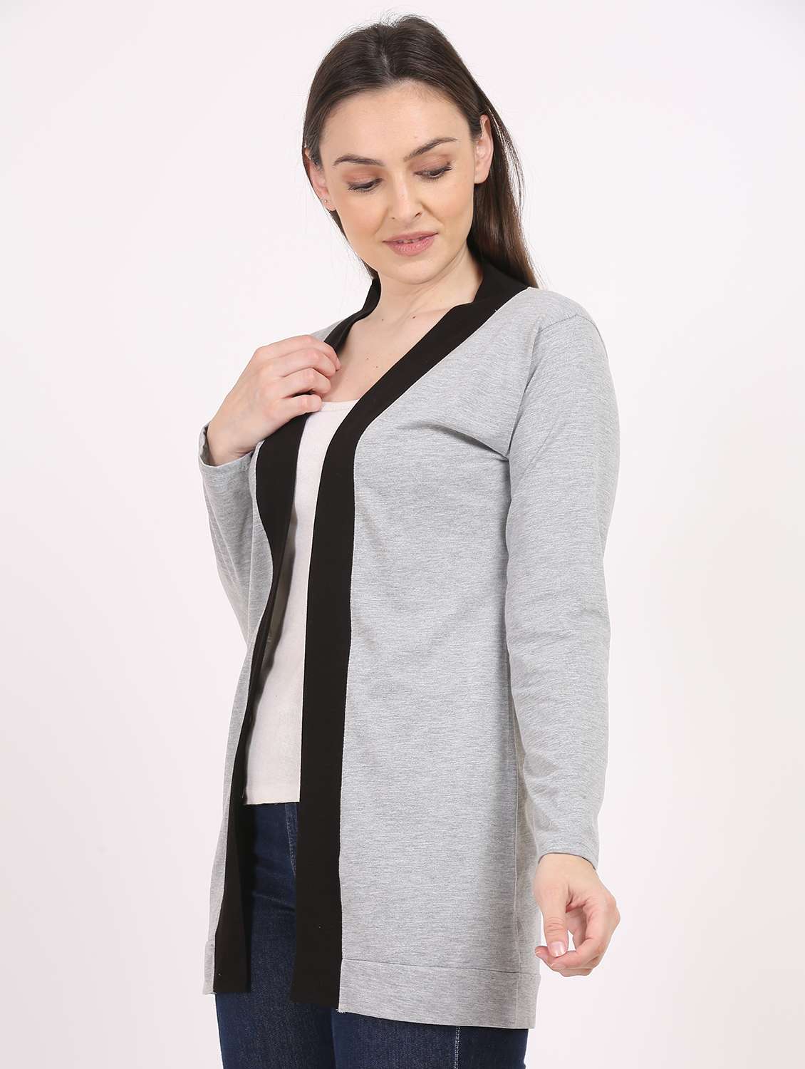 women solid long sleeves shrug  - 20602381 -  Standard Image - 1