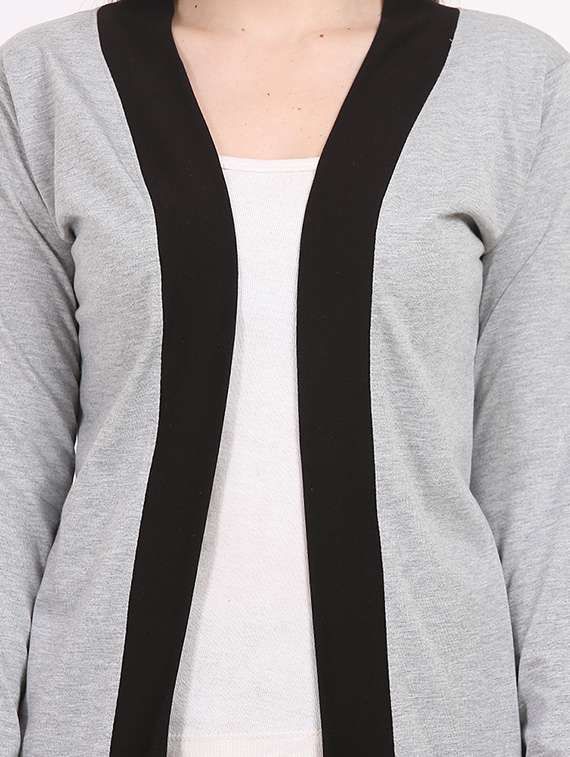 women solid long sleeves shrug  - 20602381 -  Standard Image - 4