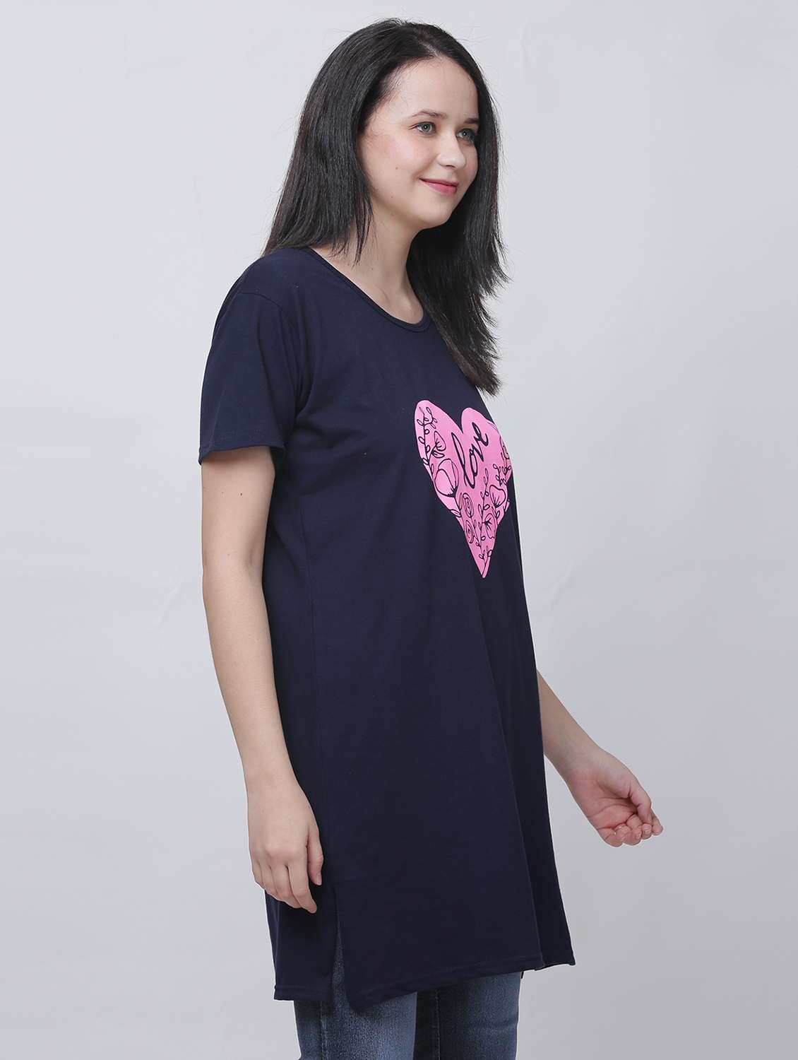 women round neck typographic printed regular t-shirt - 20602587 -  Standard Image - 1