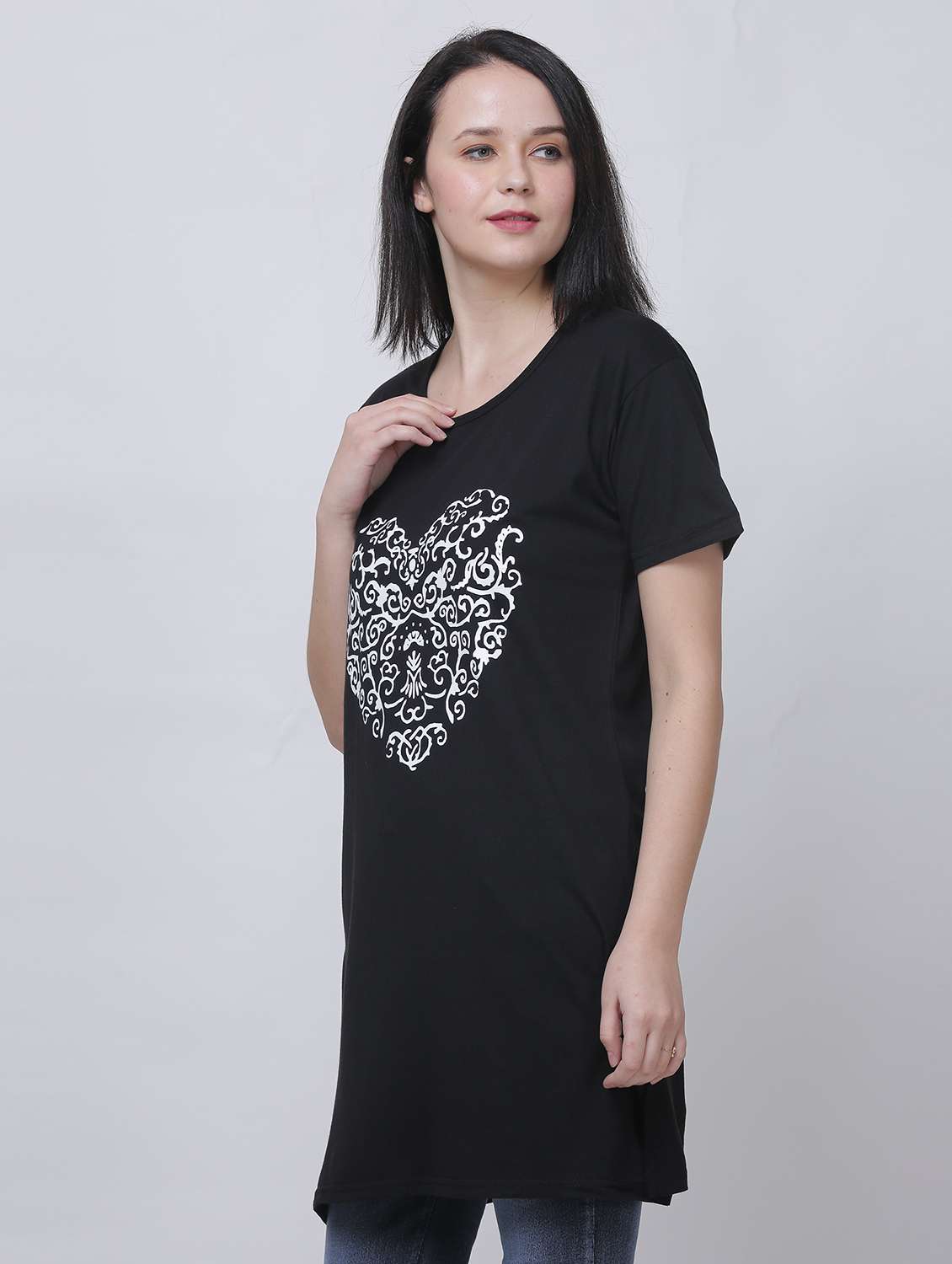 women round neck graphic printed regular t-shirt - 20602590 -  Standard Image - 1