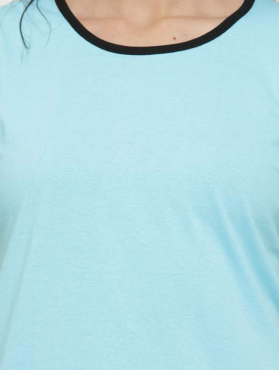 women round neck solid regular t-shirt - 20602613 -  Standard Image - 4