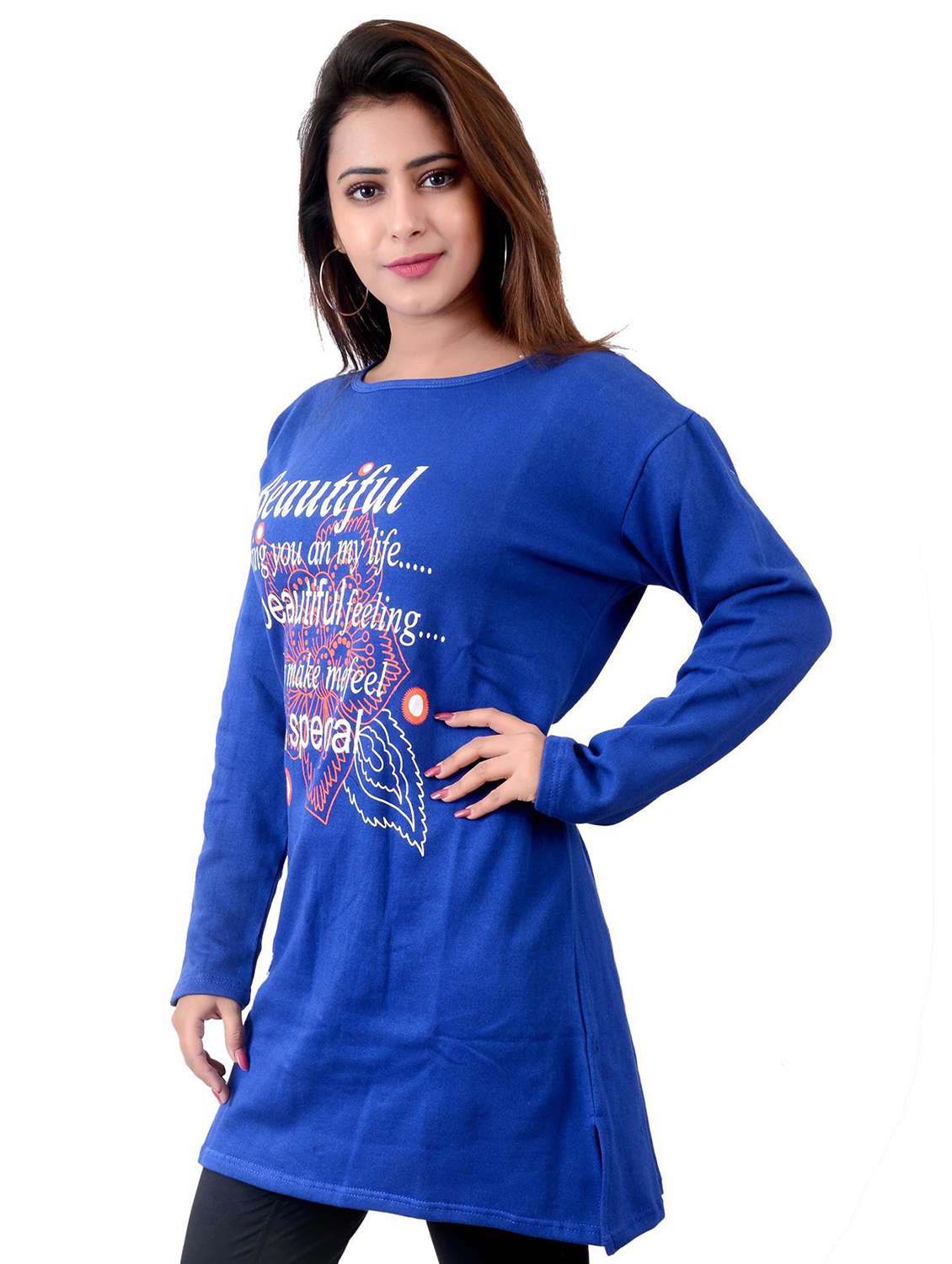 women round neck typographic printed regular t-shirt - 20602619 -  Standard Image - 1