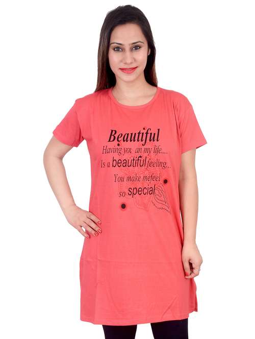 women round neck typographic printed regular t-shirt - 20602625 -  Standard Image - 0