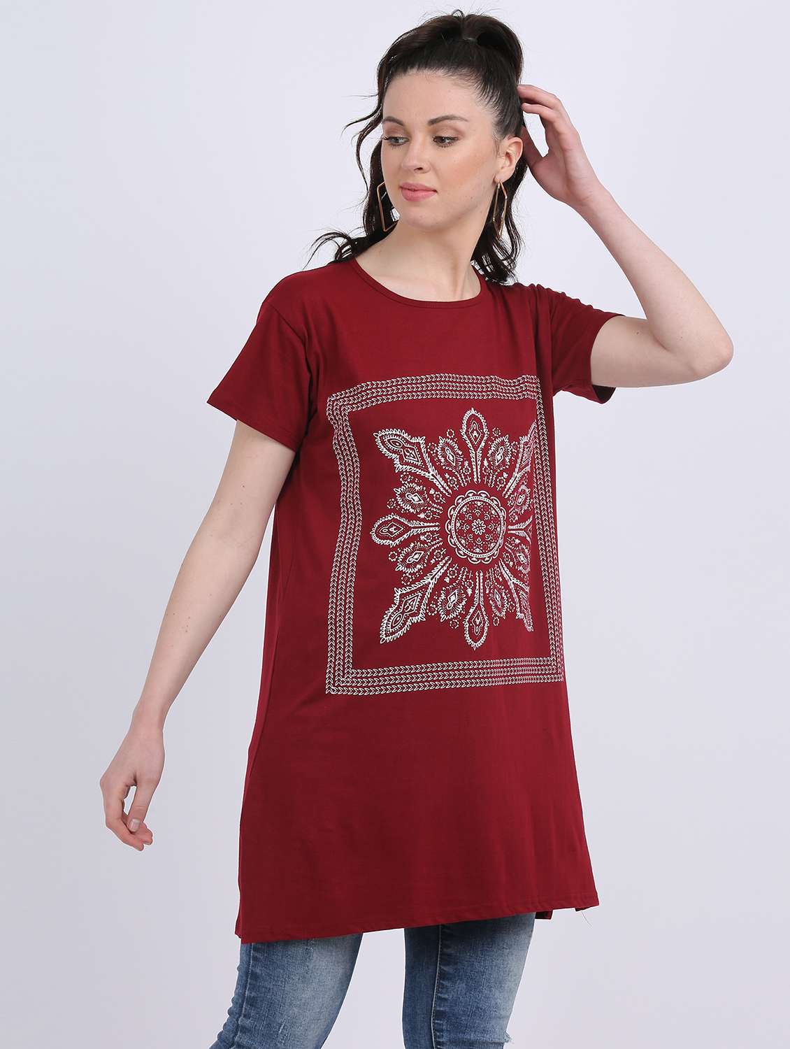 women round neck graphic printed regular t-shirt - 20602646 -  Standard Image - 1