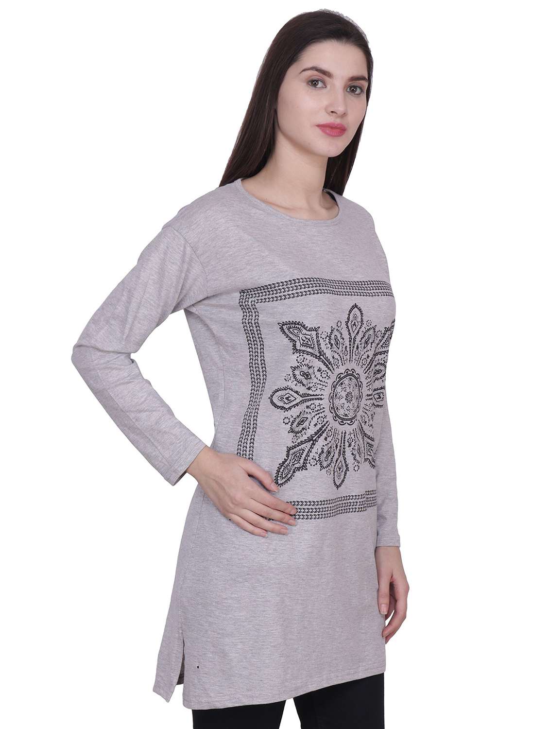 women round neck graphic printed regular t-shirt - 20602650 -  Standard Image - 1