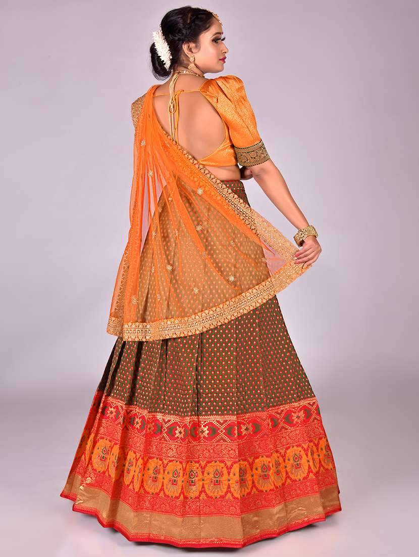 women brown semi-stitched lehenga choli with dupatta - 20603566 -  Standard Image - 1