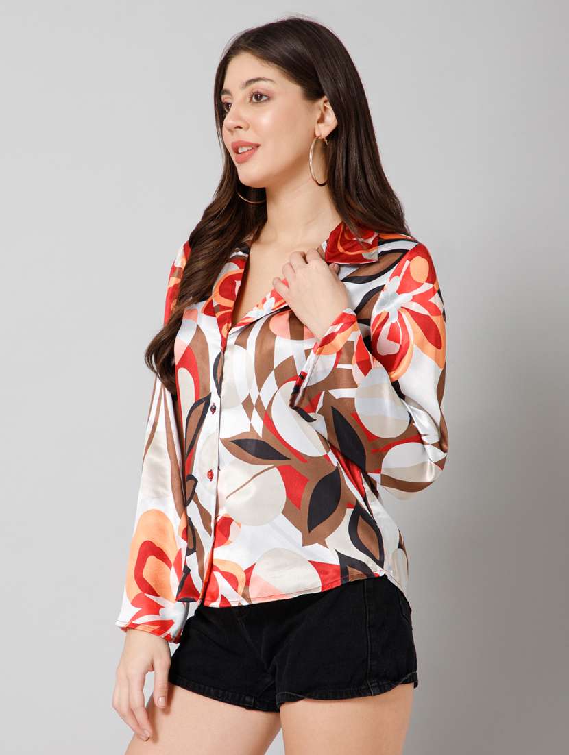 women multi color abstract printed regular shirt - 20605179 -  Standard Image - 1