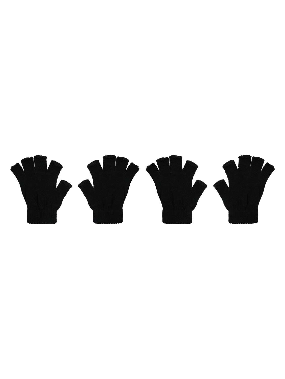 men black self design gloves - 20605214 -  Standard Image - 1